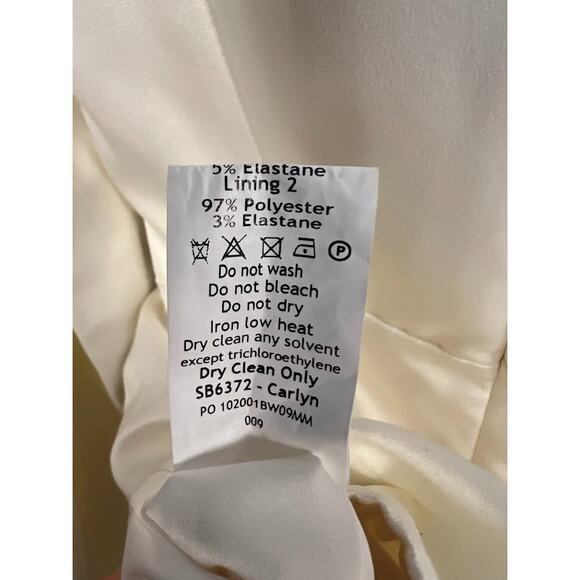 House of CB Carlyn Ivory Satin Balloon Sleeve Mini Dress Size XS Extra Small - Picture 9 of 10